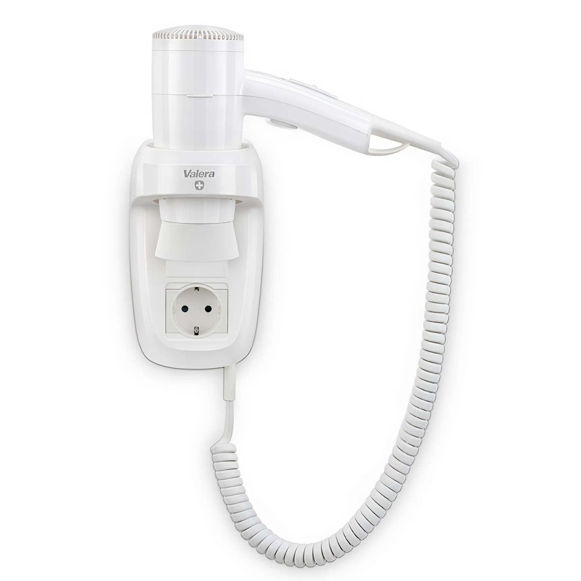 Föhn Valera Premium 1200 smart socket met wandhouder in wit, energiezuinige 1200W haardroger