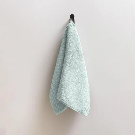 Luxe hemelsblauw Florence gastendoeken (3 stuks) van 100% GOTS-katoen, 600 g/m², hoge kwaliteit, zacht en absorberend.