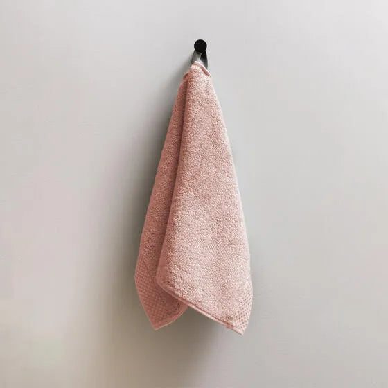 Luxe oudroze Florence gastendoeken (3 stuks) van 100% GOTS-katoen, 600 g/m², hoge kwaliteit, zacht en absorberend.
