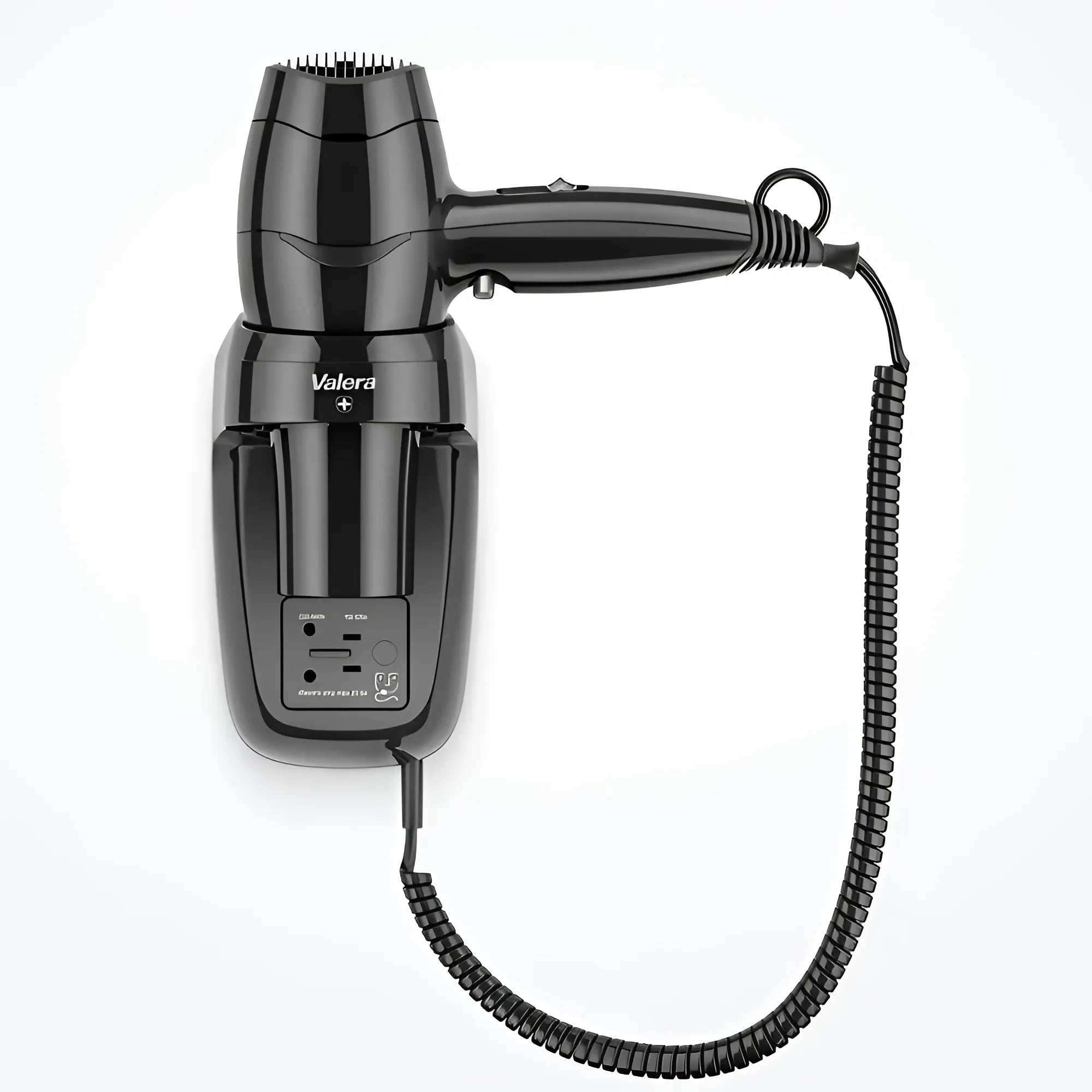 Haardroger Valera excel 1600 shaver in zwart met wandhouder, krachtige 1600W föhn 
